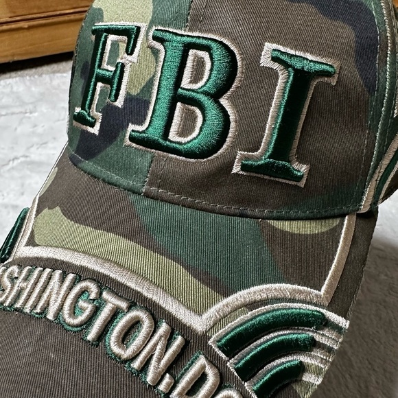 NWOT Camouflage Embroidered FBI Washington, DC Baseball Cap Hat Adult Unisex OS - Picture 4 of 10